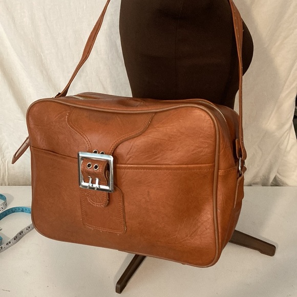 Unbranded Travel Tote Purse Silver Buckle Close and Luggage Tag made in Korea - Picture 4 of 16